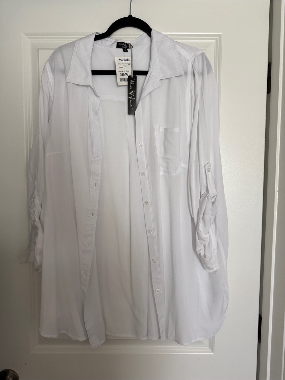 Velvet Heart White Button-Front Relaxed Blouse